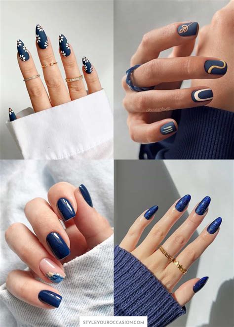 19 Stunning Navy Blue Nails Dark Blue Nails To Copy