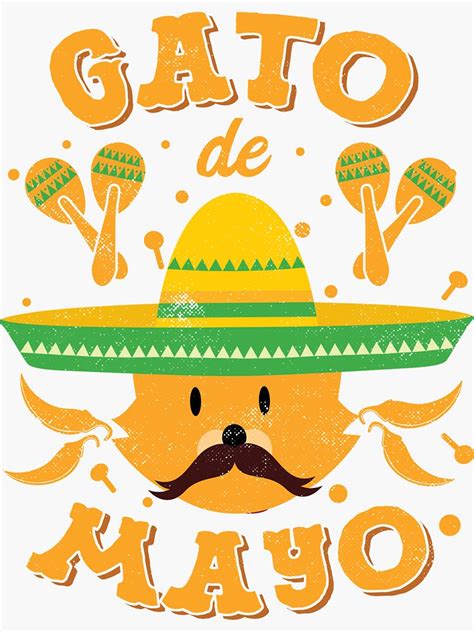 Cat Cinco De Mayo Cinco De Meow Kitten Sombrero Sticker For Sale By