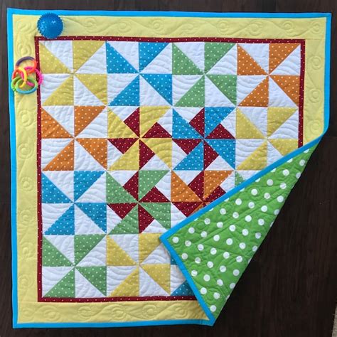 Pinwheel Baby Quilt Etsy