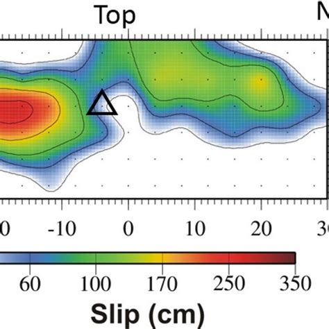 Slip Distribution From The Joint Inversion Of All Datasets With Seg