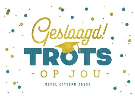 Felicitatiekaart Geslaagd Examen Trots Jongen Kaartje Go