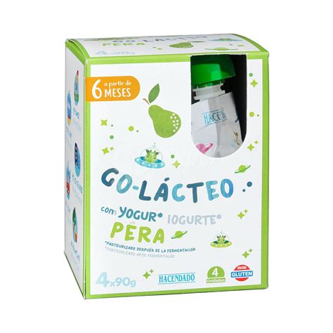 Hacendado Go Lacteo Liquido Bolsillo Sin Frio Pera 360 G Paquete 4 U