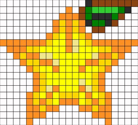 Paopu Fruit Perler Bead Pattern | Bead Sprites | Food Fuse Bead Patterns