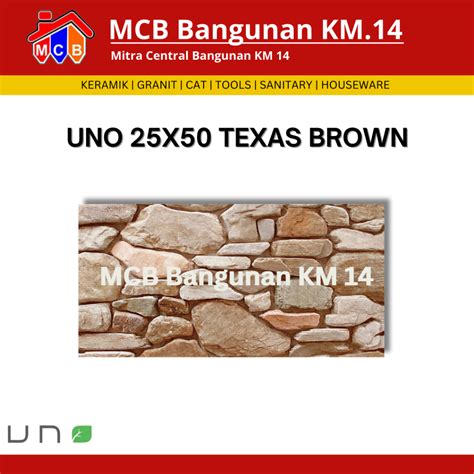 Jual KERAMIK UNO 25X50 TEXAS BROWN KERAMIK DINDING KERAMIK KASAR