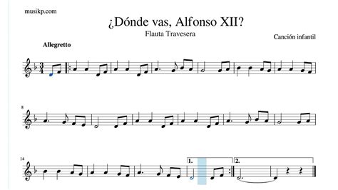 D Nde Vas Alfonso Xii Partitura Para Flauta Travesera Youtube