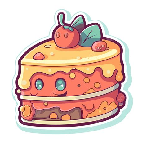 Diseño De Pegatina De Pastel De Pistacho De Cereza Vectorial Kawaii Png Imágenes Prediseñadas