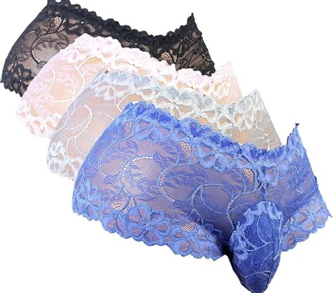 Sissy Pouch Panties Men S Silky Lace Bikini Briefs Underwear For Men Ls Pack Lapis Blue Cool
