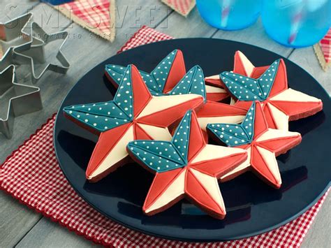 Patriotic Barn Star Cookies Summer Cookies Star Cookies