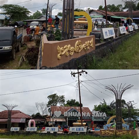 Gotong Royong Di Taman Desa Bhuana Jaya Desa Bhuana Jaya Kab Kutai