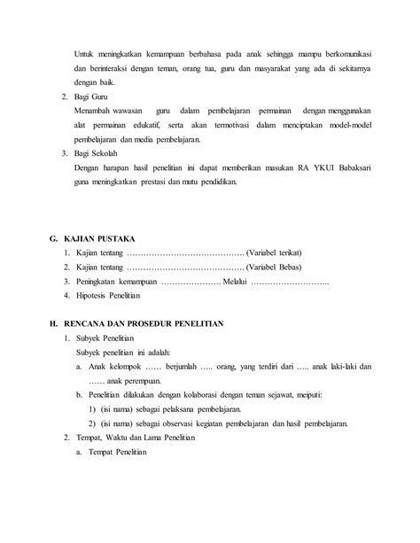 Contoh Sistematika Proposal Ptk Ut Pdf