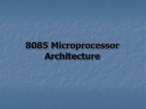 Ppt 8085 Microprocessor Architecture Powerpoint Presentation Free