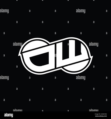 DW Logo Monogram Abstract Infinity Shape Half Round Vector Images