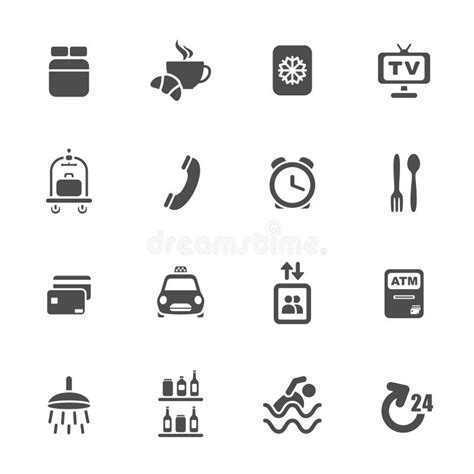 Sistema Del Icono De Los Servicios De Hotel Ilustración Del Vector