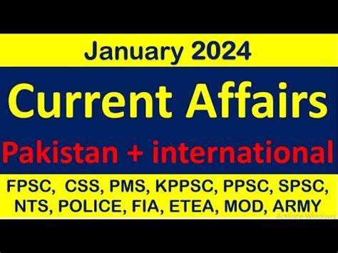 January Current Affairs 2024 Monthly Current Affairs Current Affair