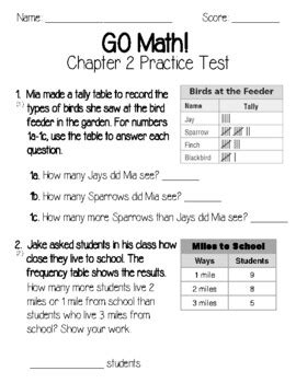 GO Math Chapter 2 Test And Practice Test 3rd Grade By Courtney S