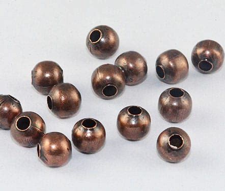 Stunning Tiny Antique Copper Metal Beads Mm On Sale