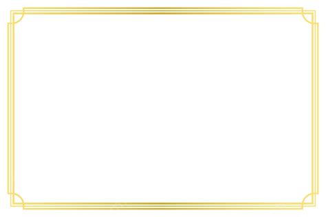 Simple And Elegant Line Border For Certificate In Gold Line Border