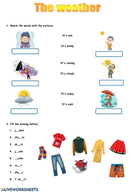 Weather And Clothes Worksheet