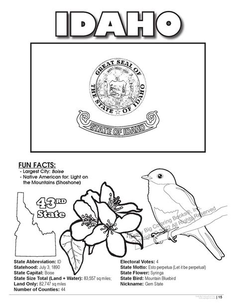 Idaho State Symbols Coloring Pages