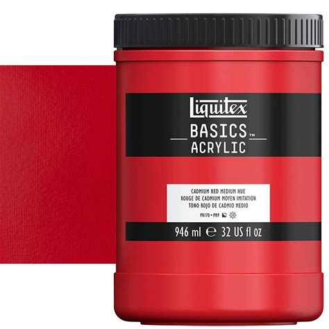 Liquitex Basics Acrylic Paint Cadmium Red Medium Hue Oz Jar