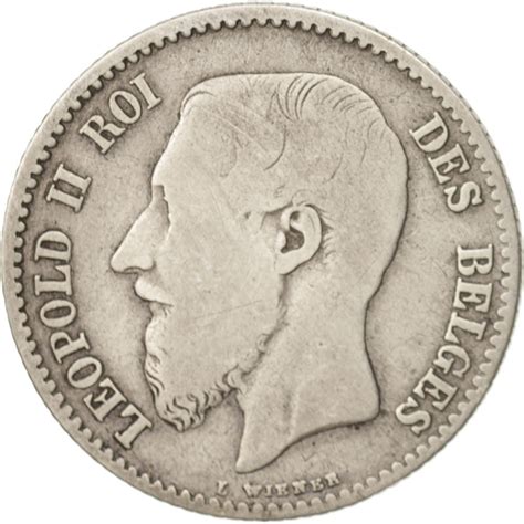 502580 Belgique Leopold II Franc 1867 B Argent KM 28 1 B