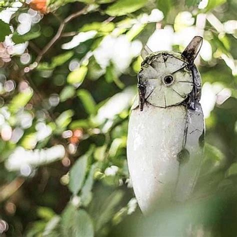 Recycled White Owl Sculpture