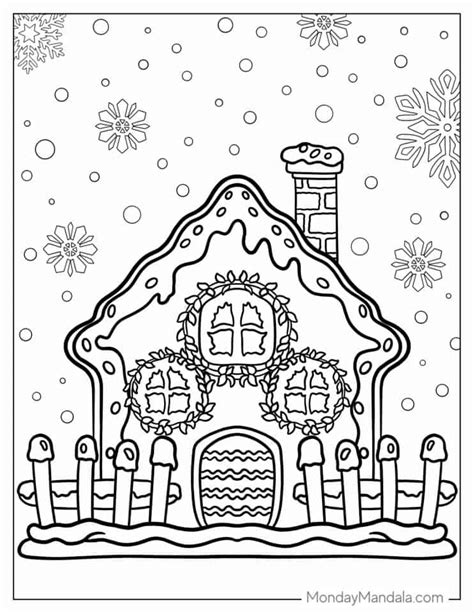 Gingerbread House Coloring Pages Free Pdf Printables