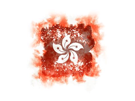 Square Grunge Flag Illustration Of Flag Of Hong Kong