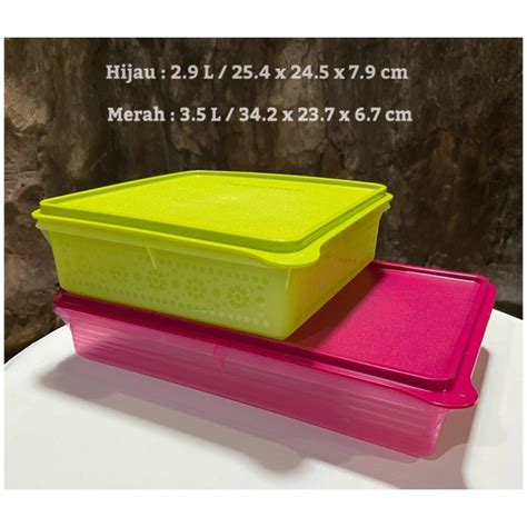 Jual Tempat Kue Tupperware Large Snack Stor Liter Merah Liter