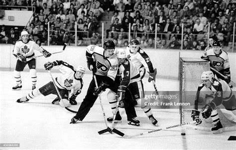 Philadelphia Flyers Darryl Sittler Is Challenged By Greg Terrion News Photo Getty Images