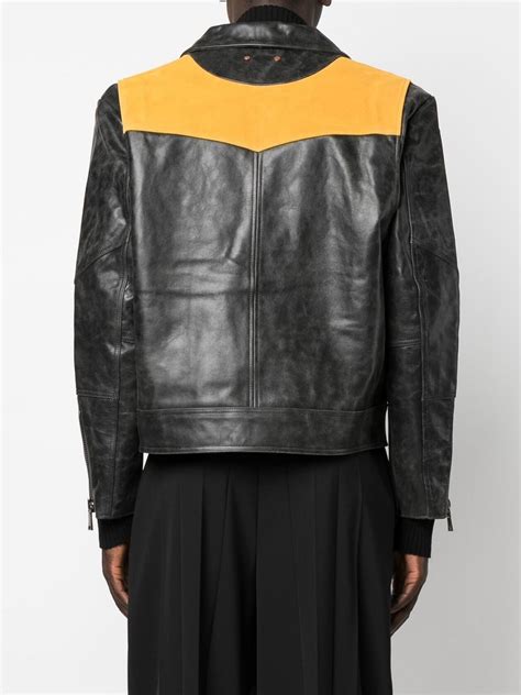 Andersson Bell Two Tone Leather Biker Jacket In Black ModeSens