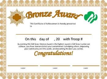 Bronze Award Certificate | TUTORE.ORG - Master of Documents