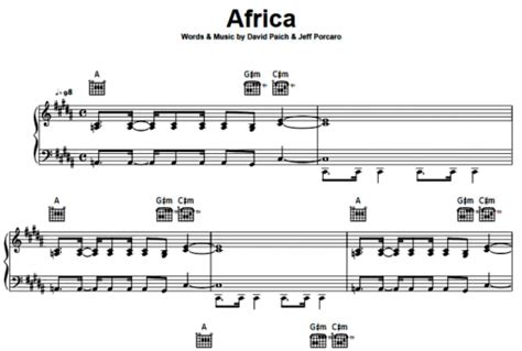 Toto Africa Free Sheet Music Pdf For Piano The Piano Notes