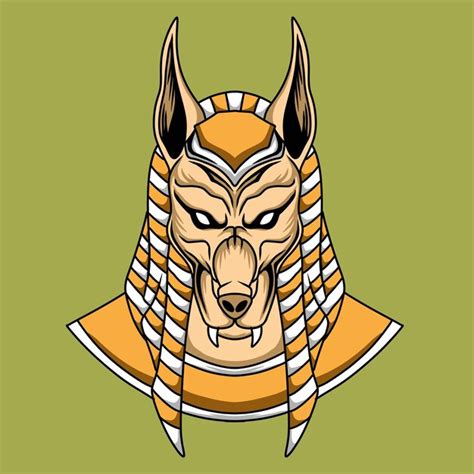 Anubis Kopf Illustration Premium Vektor