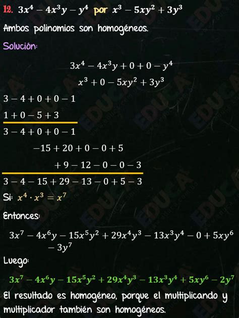 Solución Ejercicio 45 Multiplicación por coeficientes separados