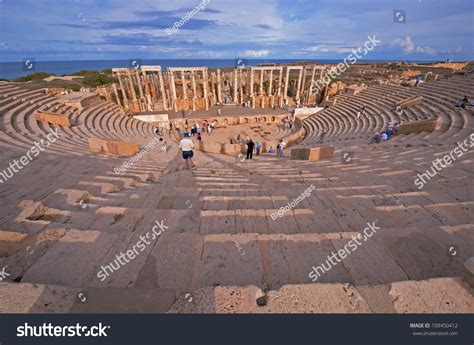 Theater Spectacular Ruins Leptis Magna Near Stock Photo 109450412