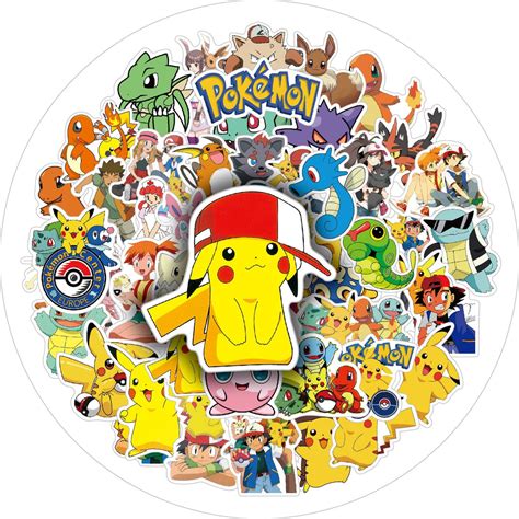 Classic Pokémon Stickers 50 Pieces 1 Pack