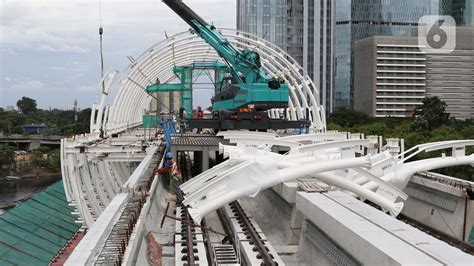 FOTO Melihat Progres Pembangunan Stasiun LRT Dukuh Atas Foto