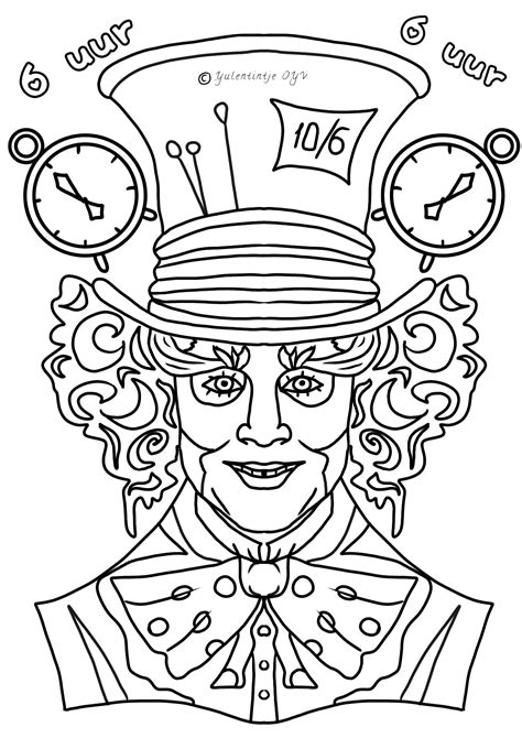 22 Mad Hatter Coloring Page LetitiaJaida