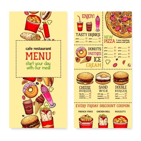 Premium Vector Fast Food Restaurant Menu Template