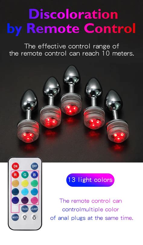 Led Light Anal Plug Metal Alloy Anus Prostate Stimulator Butt Plug