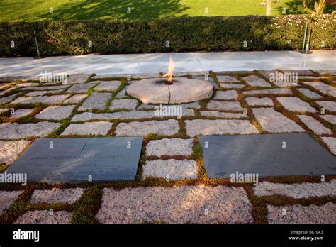 Gravesite Of President John F Kennedy And His Wife Jacqueline At