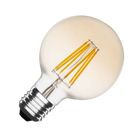 Lâmpada LED E27 Regulável Filamento Gold Globo G80 5 5W Branco Quente