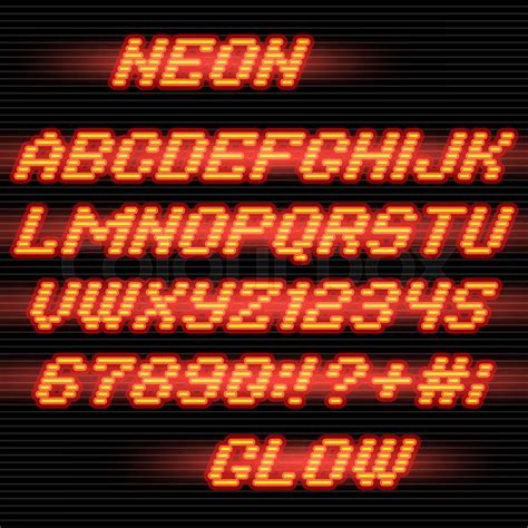 neon glow font | Stock vector | Colourbox