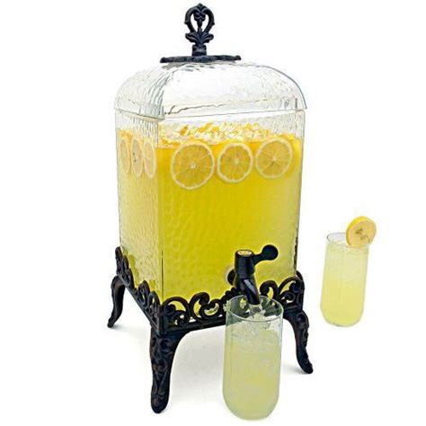 Paris Hammered Glass Beverage Dispenser With Stand 2 5 Gallon Glass Beverage Dispenser Drink