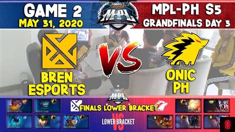 Game Bren Esports Vs Onic Ph Mpl Ph Season Finals Lower