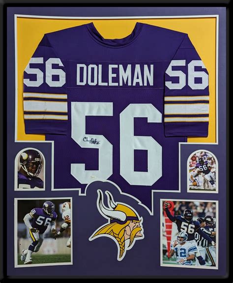 Framed Minnesota Vikings Chris Doleman Autographed Signed Jersey Jsa