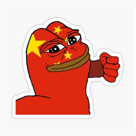 Punching Pepe China Sticker By Meme Magician Redbubble