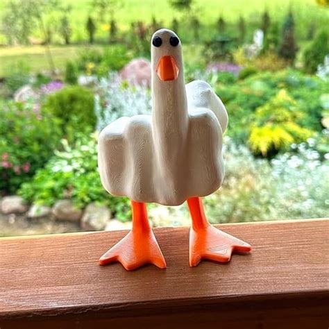 Mittelfinger Ente Harz Ornament Lustige Mittelfinger Entenstatue