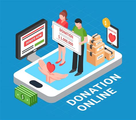 Donation Online Isometric Composition With Heart In Human Palms And